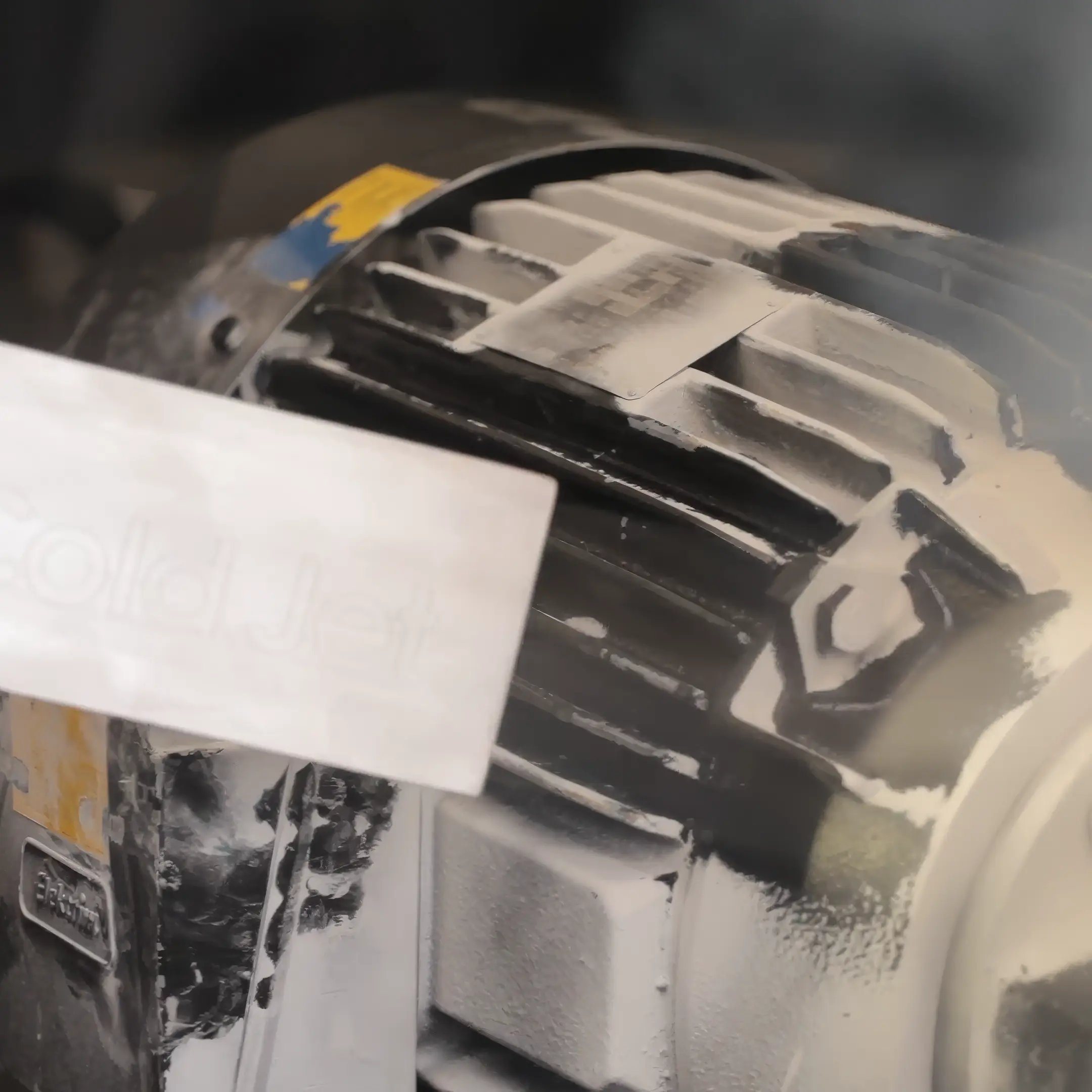 Cleaning electric motor with dry ice blasting