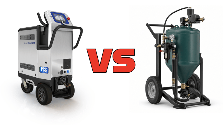 Cold Jet Aero2 ULTRA PCS dry ice blaster versus sandblaster