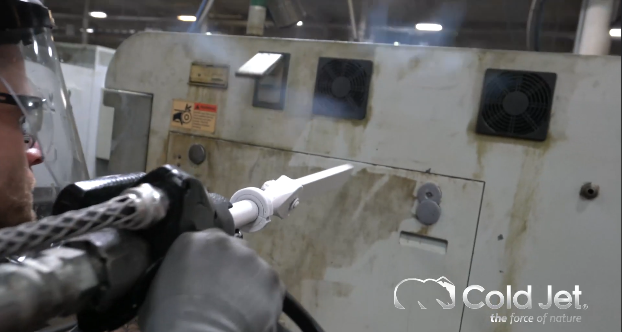 Facility cleaning with Cold Jet dry ice blaster