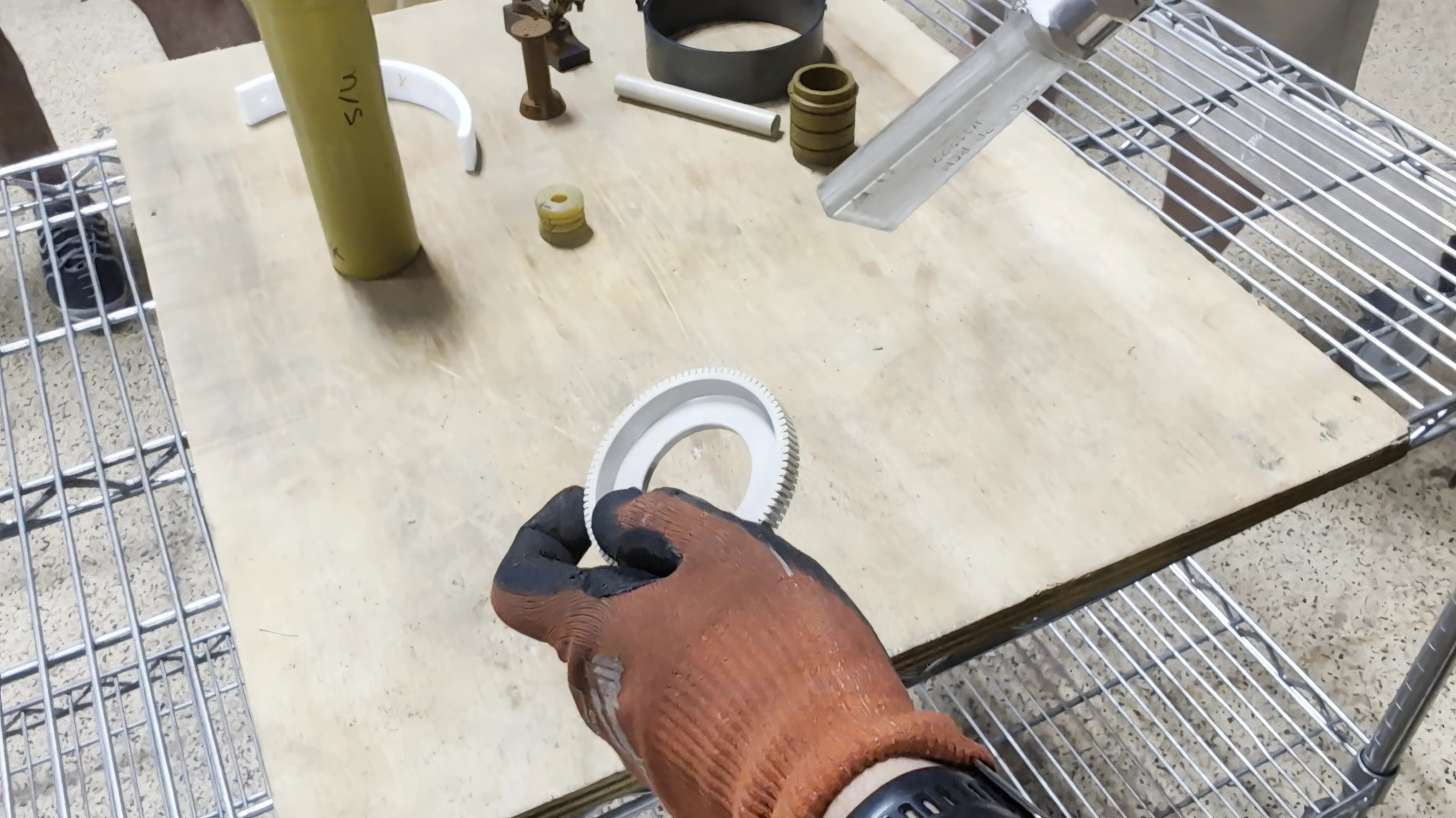 Deburring machined part