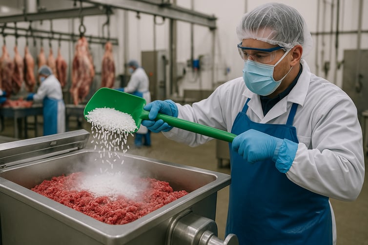 Dry Ice Beef Chilling in Mixer