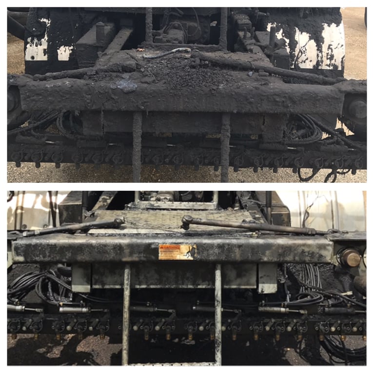 Asphalt trucks cleaned twice as fast with dry ice