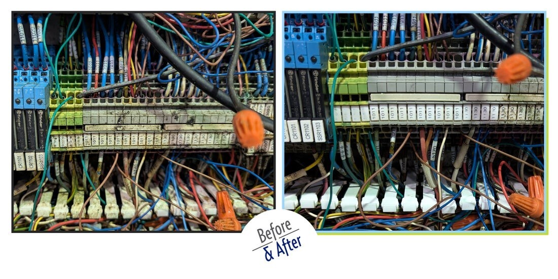 before and after dry ice blasting