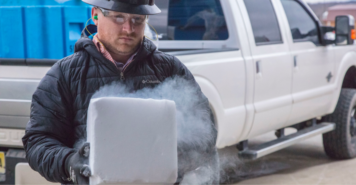 dry ice block for microparticles